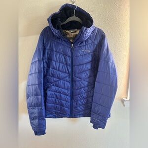 Columbia Joy Peak Mid Hooded Omni Heat Jacket Royal Blue Womens Size XL